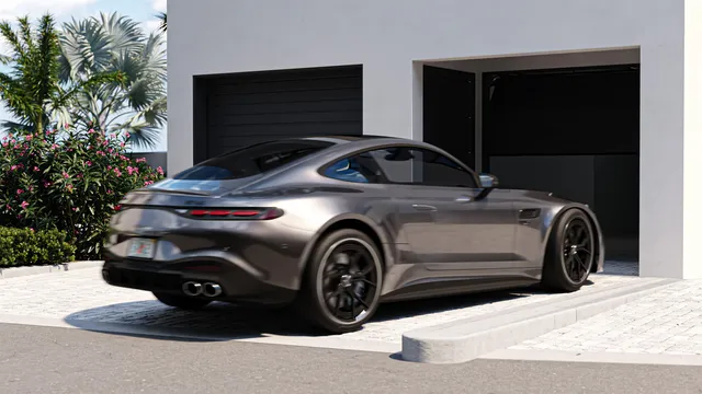 a car parked in front of a house