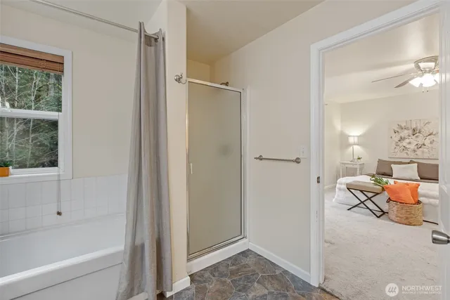 a view of living room and bedroom