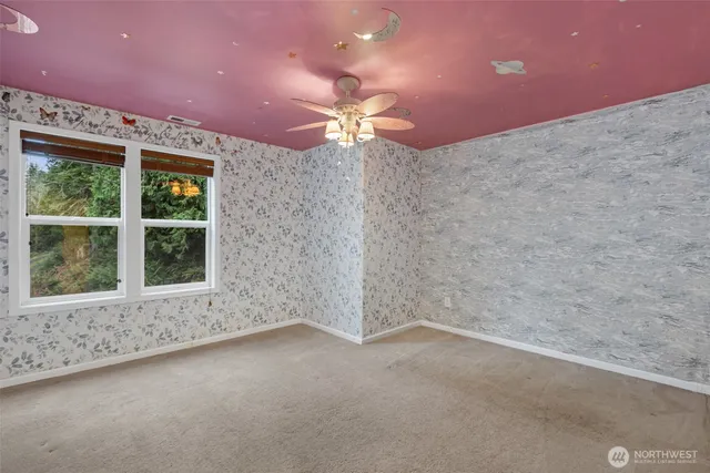 a bathroom with a sink vanity granite and toilet