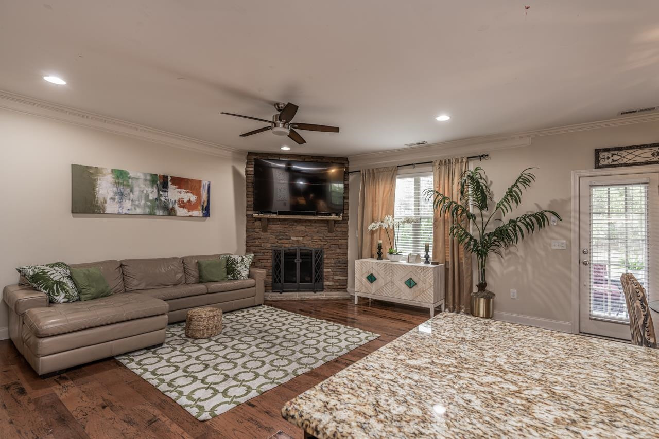 7659 Birchmoor Way Raleigh, NC 27616 - Photo 11 of 28 Stone Fireplace- gas burning