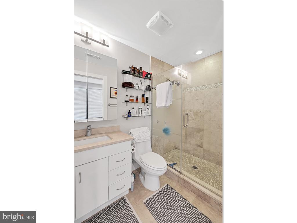 2444 Ontario Road Northwest, Unit 2 Washington, DC 20009 - Photo 16 of 29 a bathroom with a sink a toilet and shower