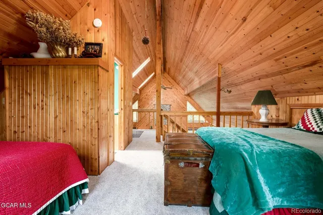 a storage room with furniture