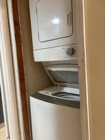 a close view of washer and dryer