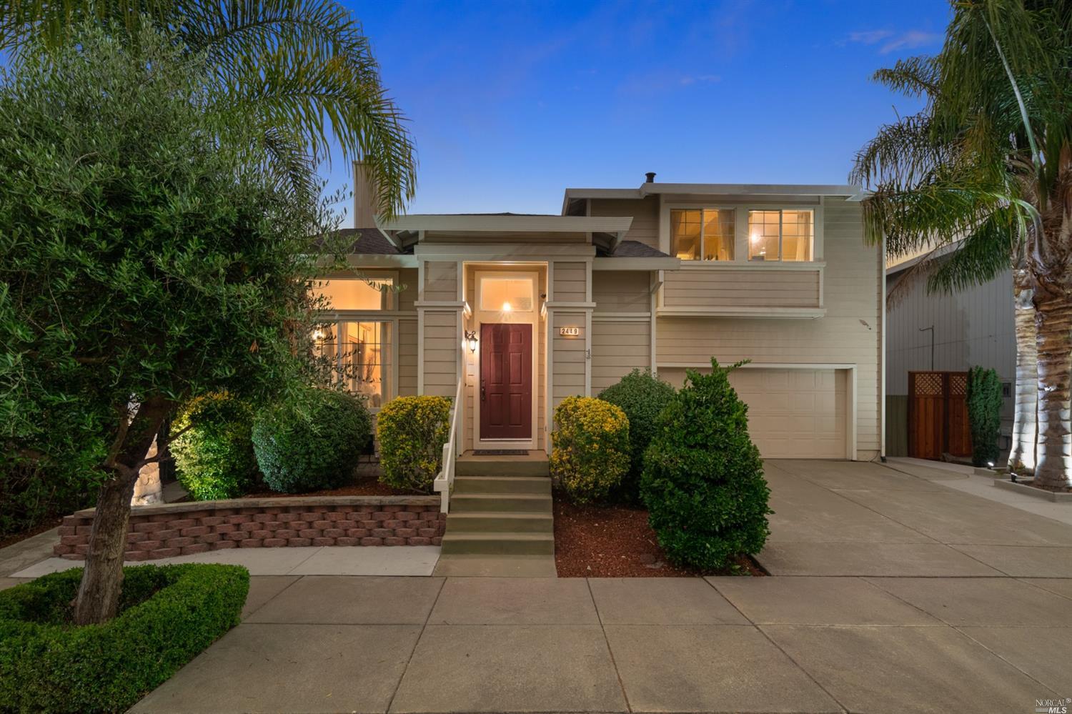 2449 Jadeite Way Santa Rosa, CA 95404 - Photo 1 of 1 Stunning, 2002 Built Showcase Santa Rosa Home with 4 Bedrooms, 2.5 Baths, 1698 Sq.ft of Living Space with an Undeniable WOW Factor! Front Yard Appeal Decorated with Lighted Palm Trees, Perfectly Manicured Landscaping with Raised Planter Beds.
