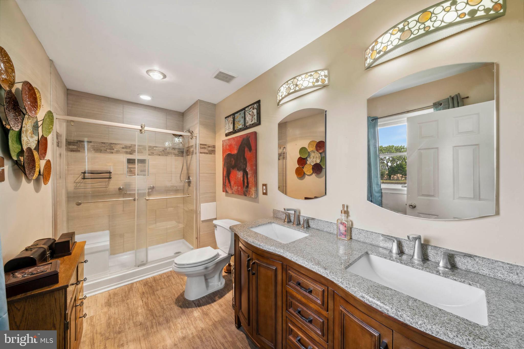 1392 Wakefield Valley Road New Windsor, MD 21776 - Photo 78 of 144 Primary bath with walk-in shower, custom tile