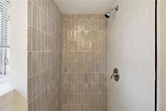 a bathroom with a shower