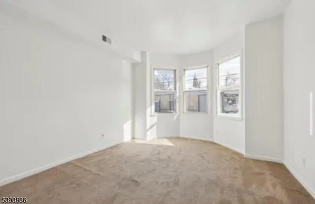 an empty room with a workbench