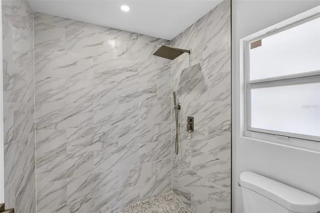 a bathroom with a shower