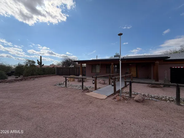 a view of a house with patio
