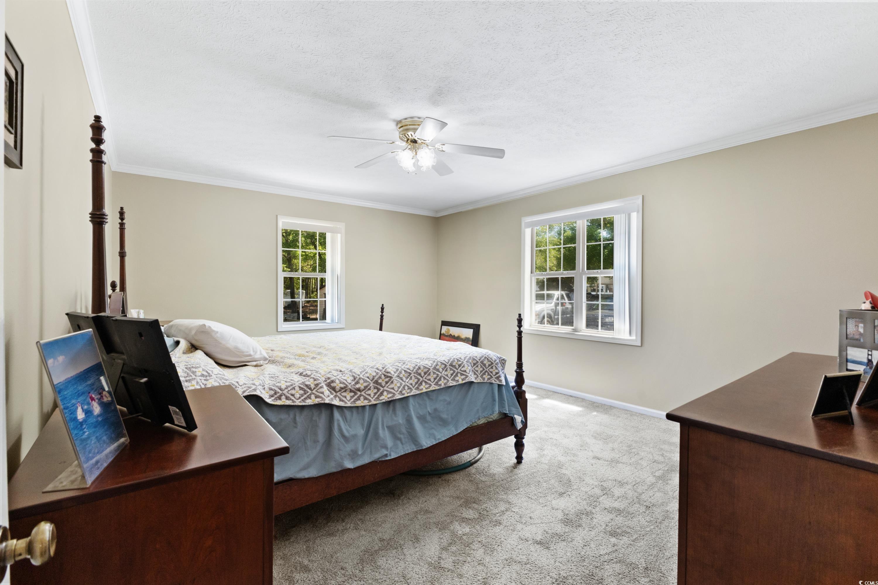 1869 Meadowood Lane Longs, SC 29568 - Photo 13 of 37 Carpeted bedroom with crown molding, baseboards, and multiple windows