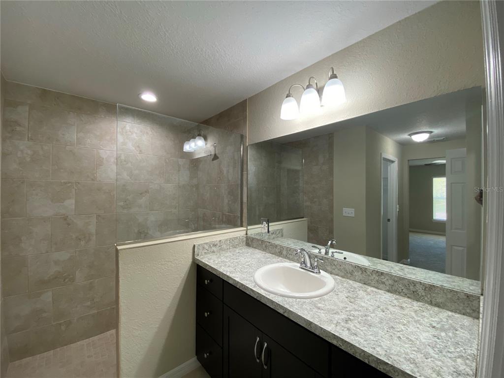 16767 Southwest 21st Terrace Road Ocala, FL 34473 - Photo 17 of 30 a bathroom with a sink and a mirror