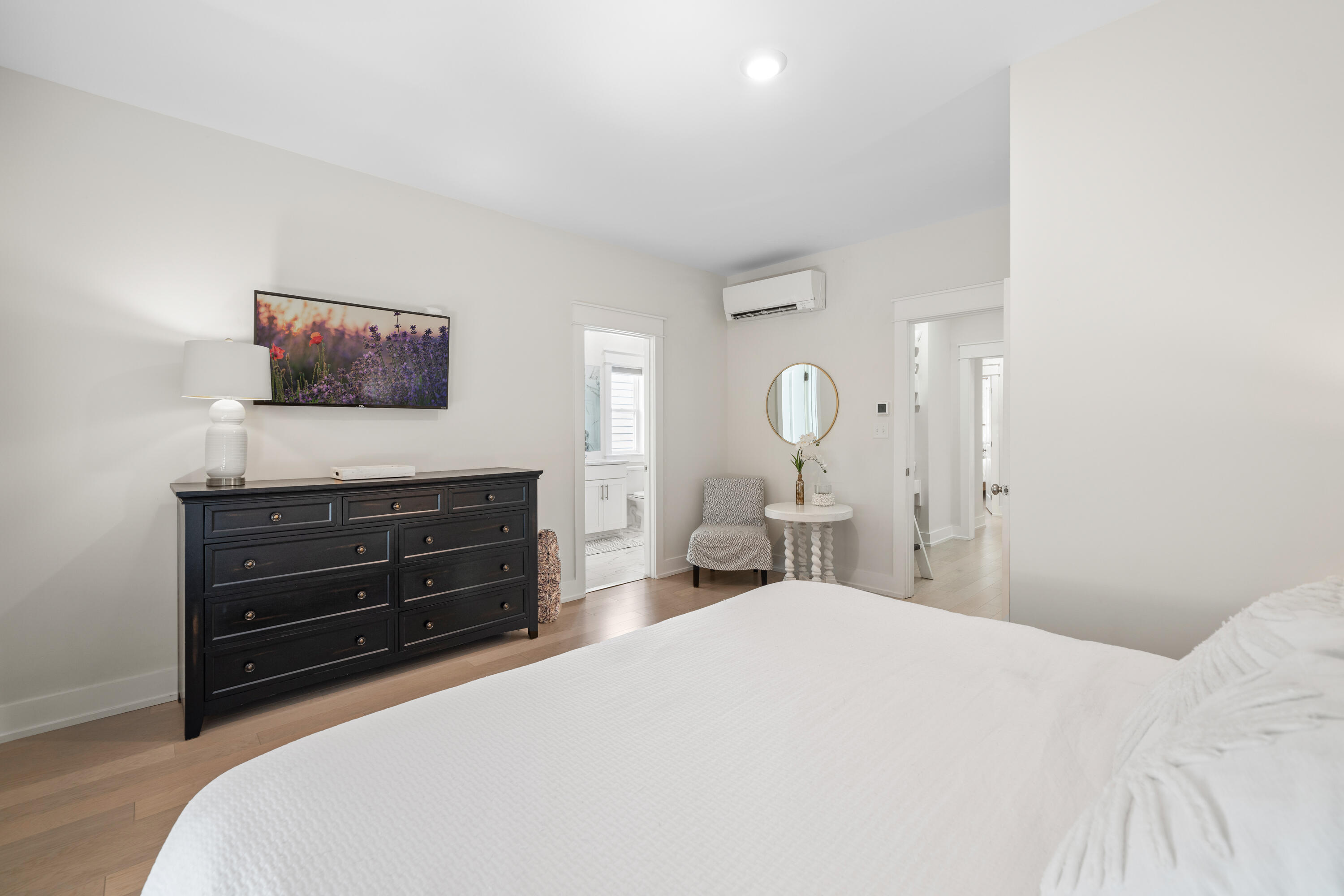 97 Beach View Drive Inlet Beach, FL 32461 - Photo 30 of 57 a bedroom with a bed and a flat screen tv