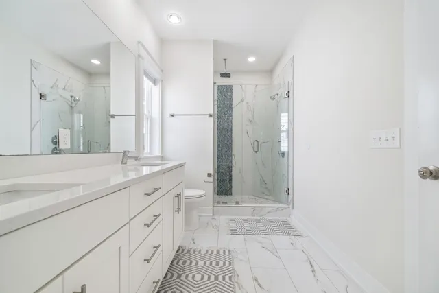 a bathroom with a shower