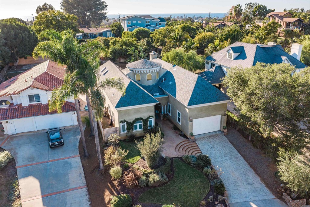 3209 James Drive Carlsbad, CA 92008 - Photo 55 of 65 an aerial view of a house with a yard swimming pool and mountain view