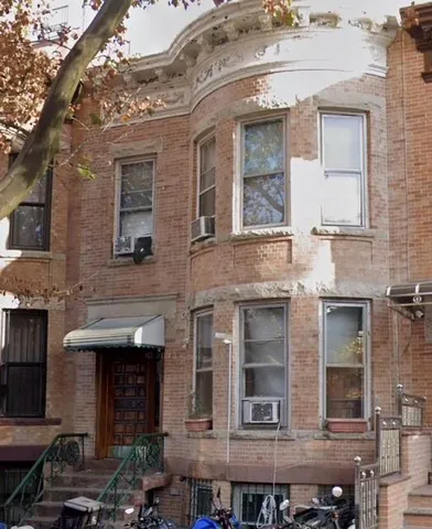 a front view of a building