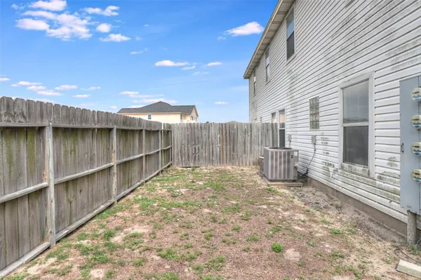 a view of a terrace with outside space