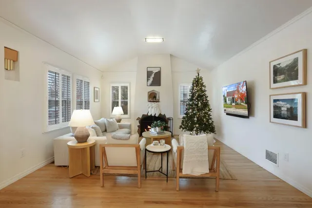 a living room with furniture