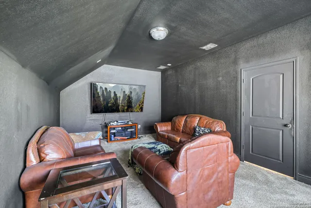 a living room with furniture