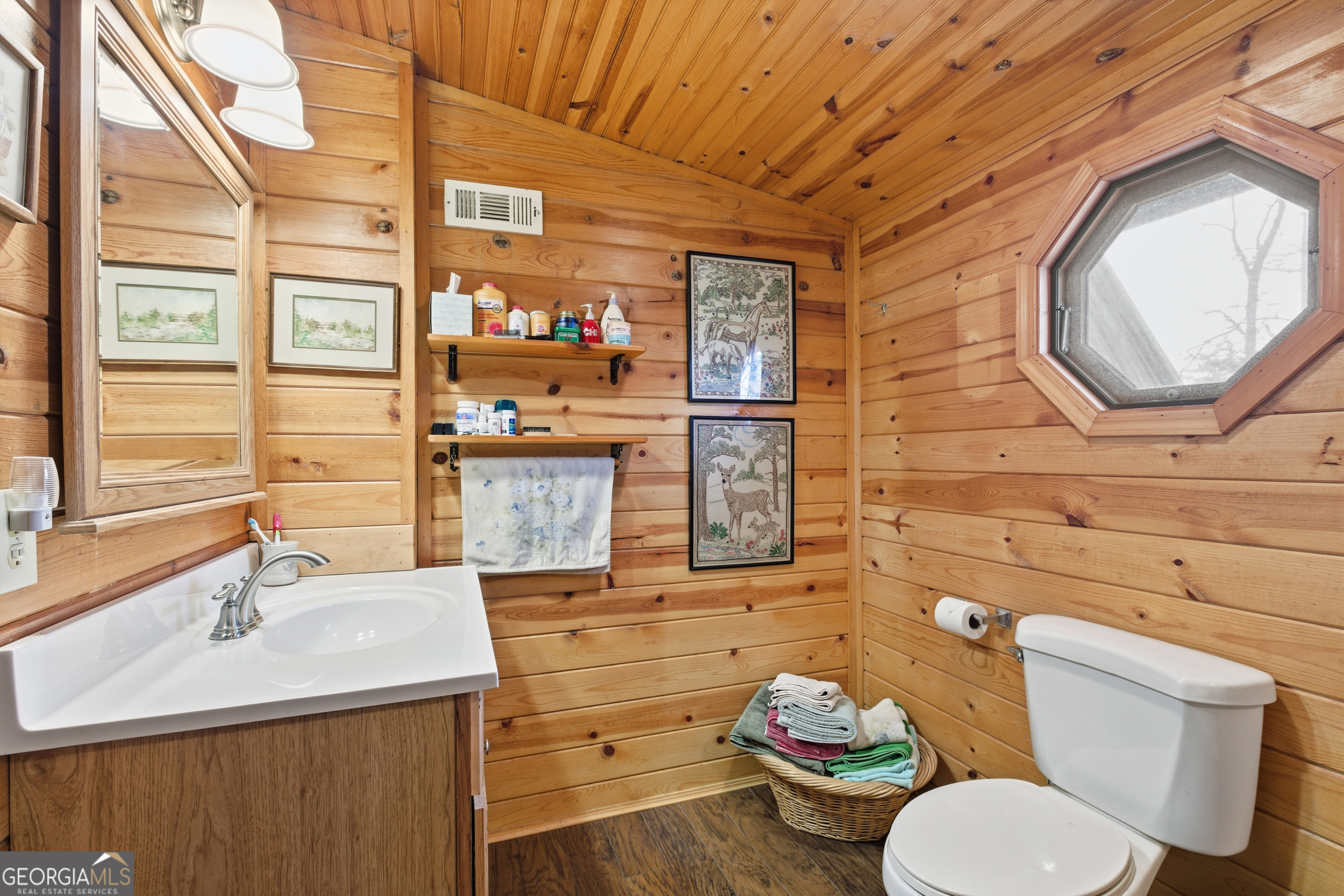 801 Sillycook Trail Clarkesville, GA 30523 - Photo 27 of 47 a bathroom with a sink mirror toilet and shower