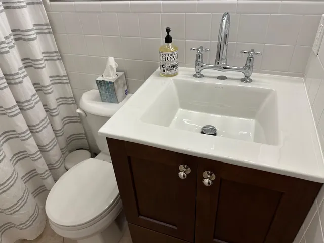 a bathroom with a sink and a toilet