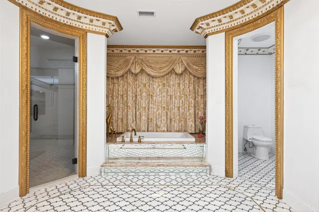 a bathroom with a shower