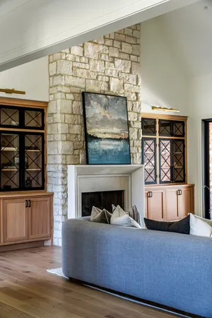 a living room with furniture and window