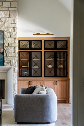 a living room with furniture