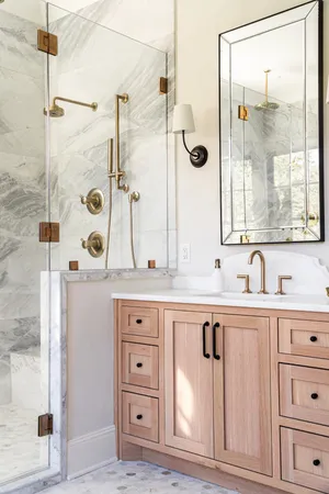 a bathroom with a shower
