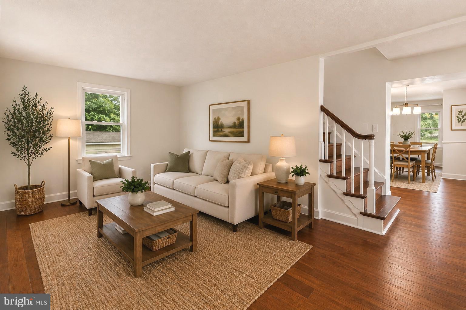 5901 Euclid Street Cheverly, MD 20785 - Photo 3 of 38 Living Room w/hardwood floors (Virtually Staged)