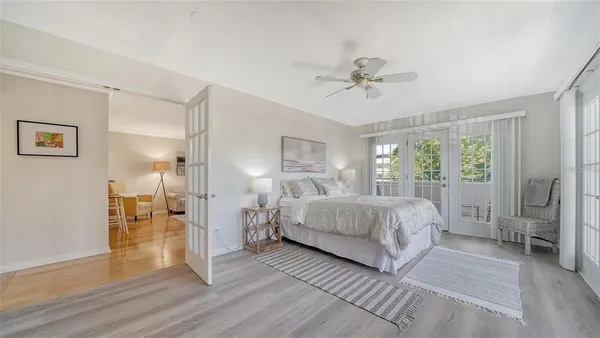 a view of a room with racks on the wall