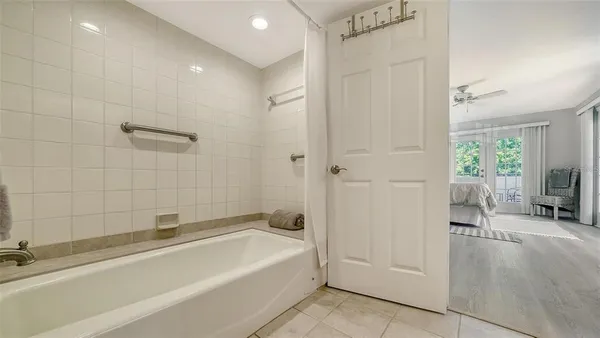 a view of parking garage with cars