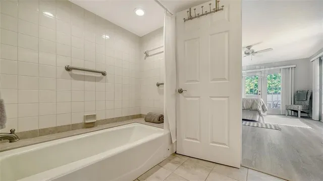 a view of parking garage with cars