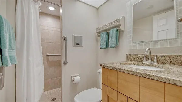 a view of a lake with a building in the background