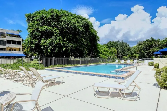 a view of a building with a street
