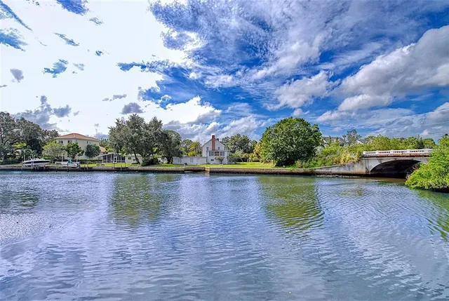 a view of a building and a street