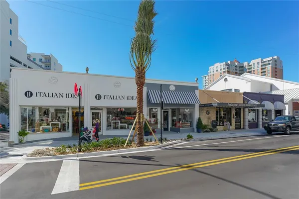 a view of street with lots of people