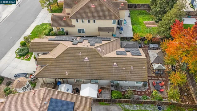 an aerial view of a house