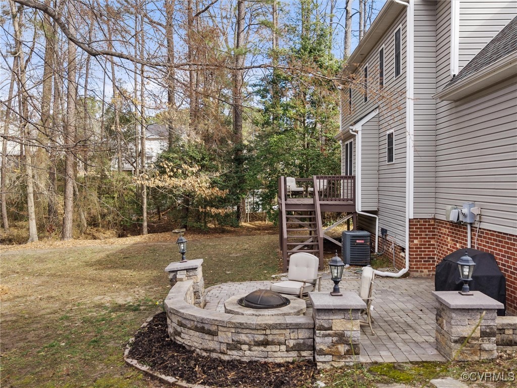 3640 Markey Road Midlothian, VA 23112 - Photo 6 of 42 a view of a patio with couches chairs and a fire pit