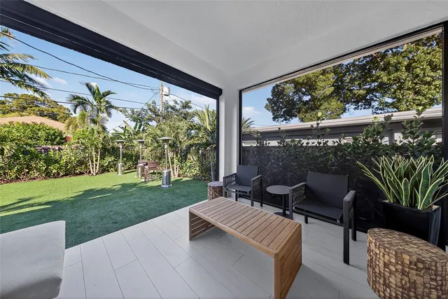 a backyard of a house with lots of green space