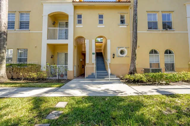 a view of a park with slide