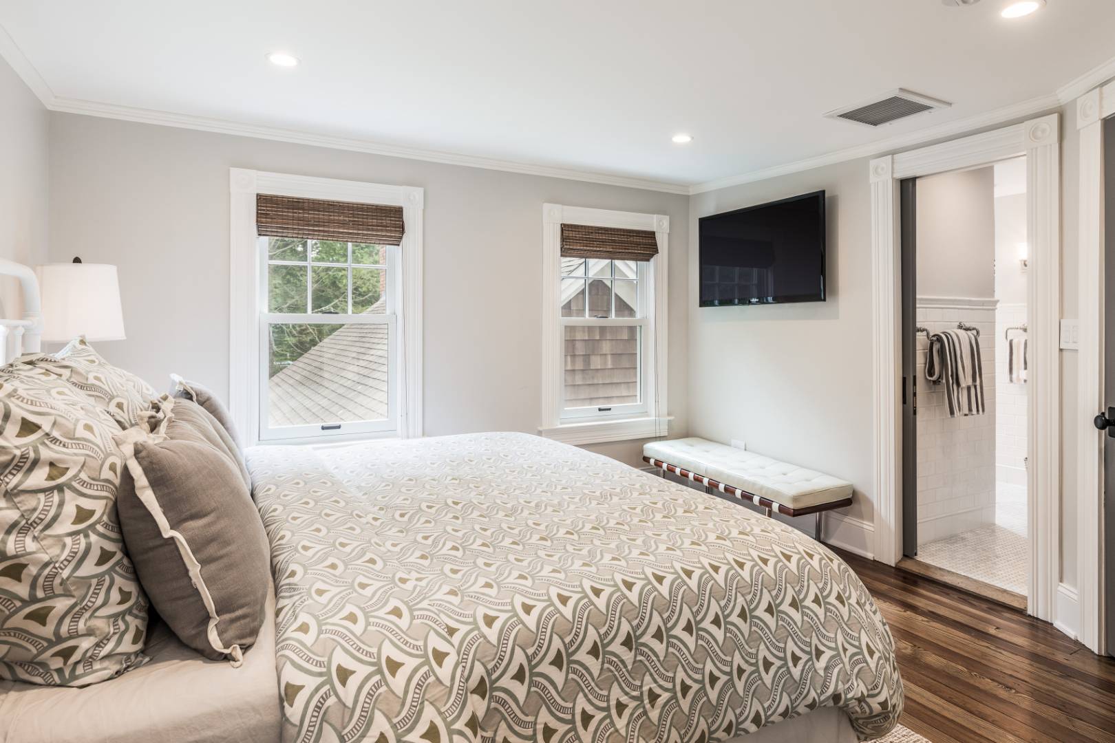 46 Maple Lane East Hampton, NY 11937 - Photo 15 of 21 a bedroom with a large bed and a window