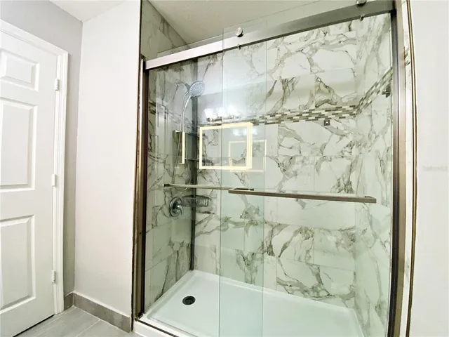 a bathroom with a shower