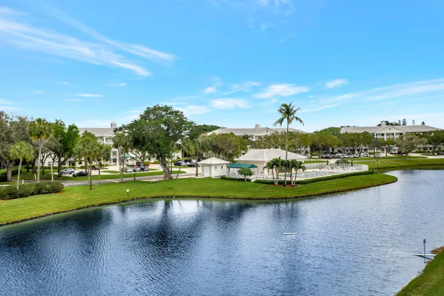 a view of a lake with houses