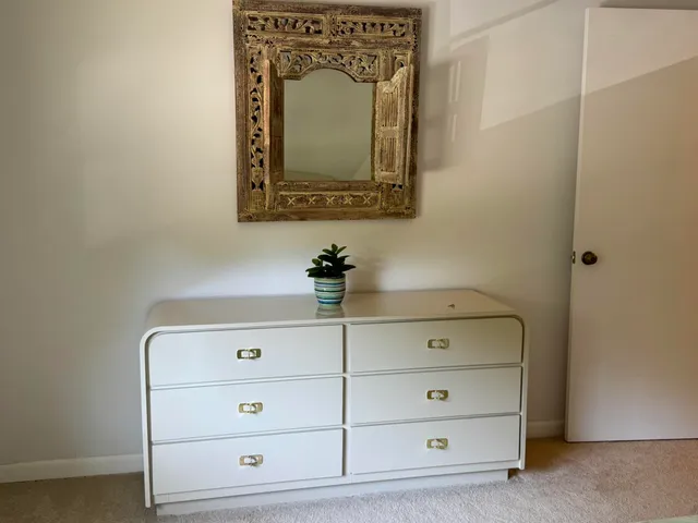 a bathroom with a mirror