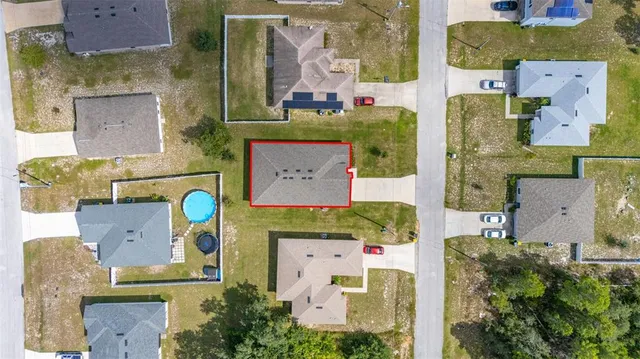 an aerial view of residential building and city