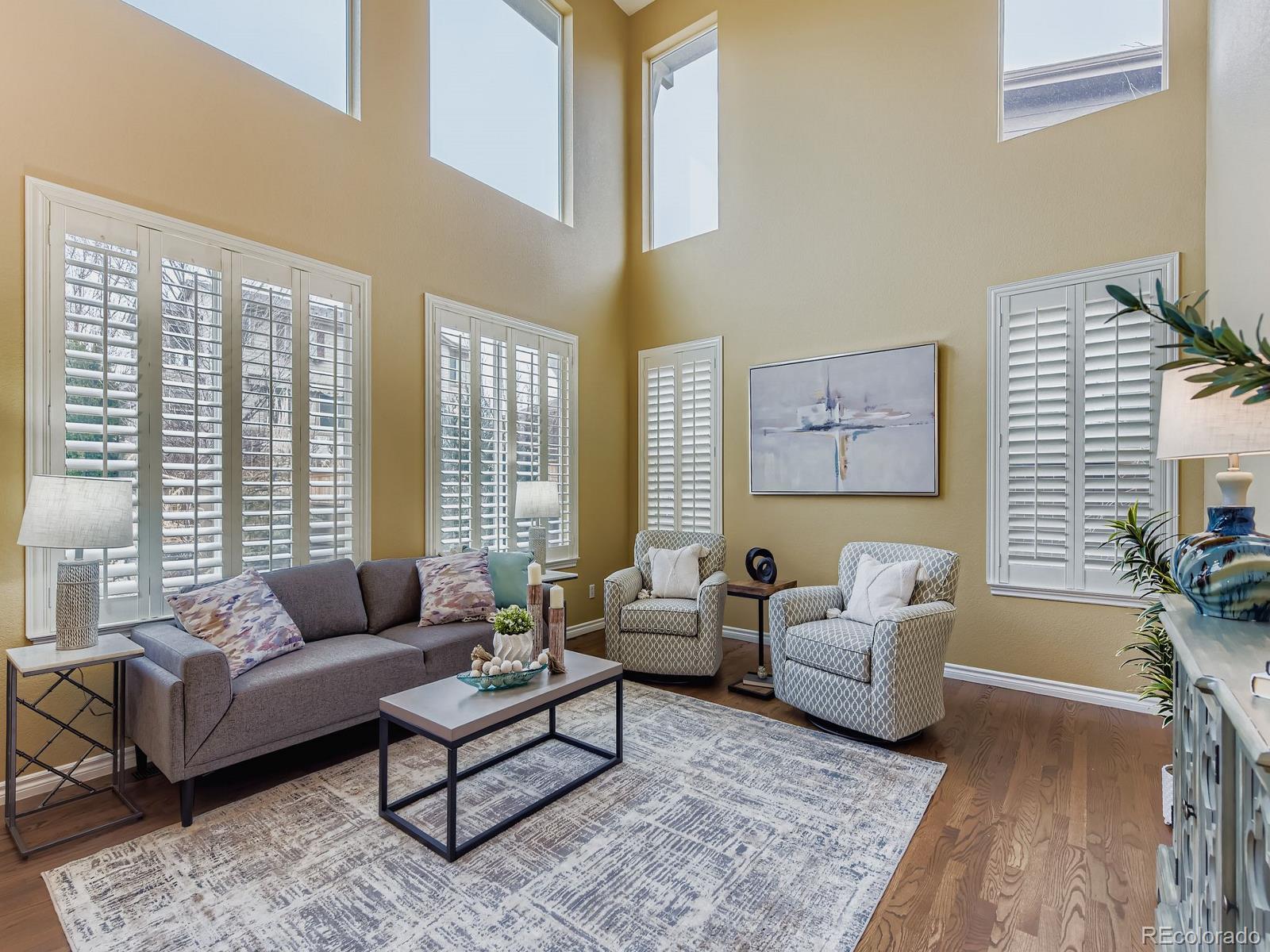 11074 Grayledge Circle Highlands Ranch, CO 80130 - Photo 6 of 47 a living room with furniture and a large window