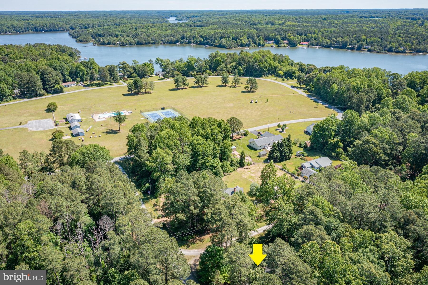 89 Club View Drive Lancaster, VA 22503 - Photo 20 of 25 an aerial view of a house with pool and outdoor space