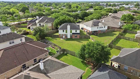 an aerial view of a house