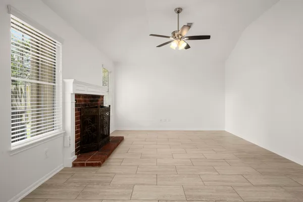 a view of a livingroom with a fireplace