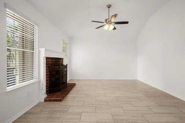 a view of a livingroom with a fireplace